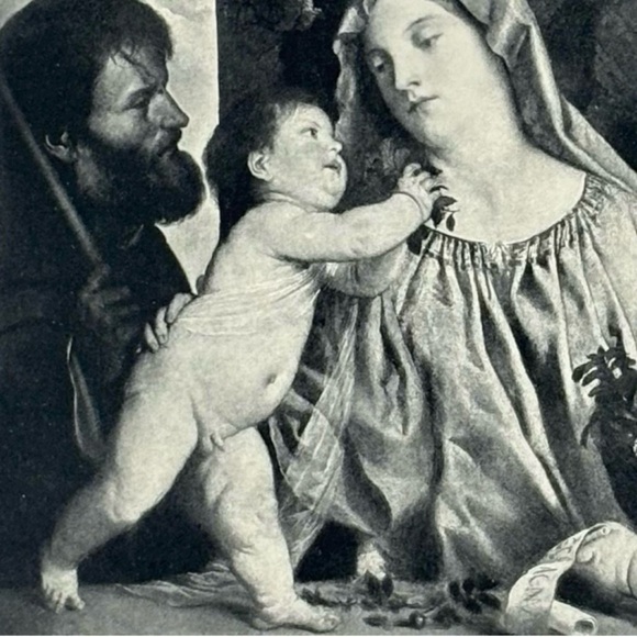 TITIAN Italian Artist MADONNA WITH THE CHERRIES Art Print Original 1900 Vintage - Picture 5 of 7